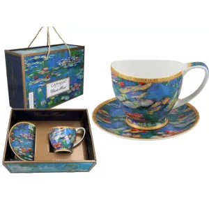 Filiżanka Big Vanessa Carmani 350ml ze spodkiem - C. Monet, Lilie wodne